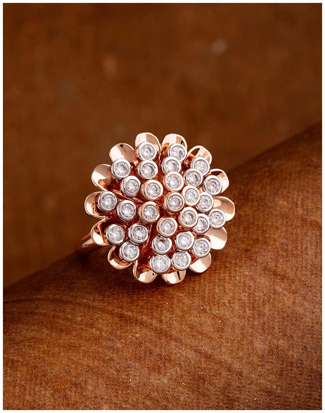 

Voylla Rose Gold Plated Cocktail Ring