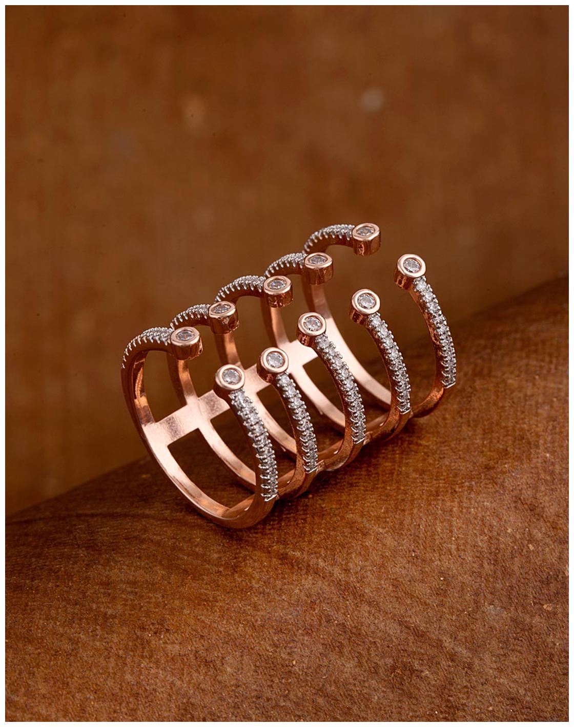 

Voylla Rose Gold Plated Layered Ring