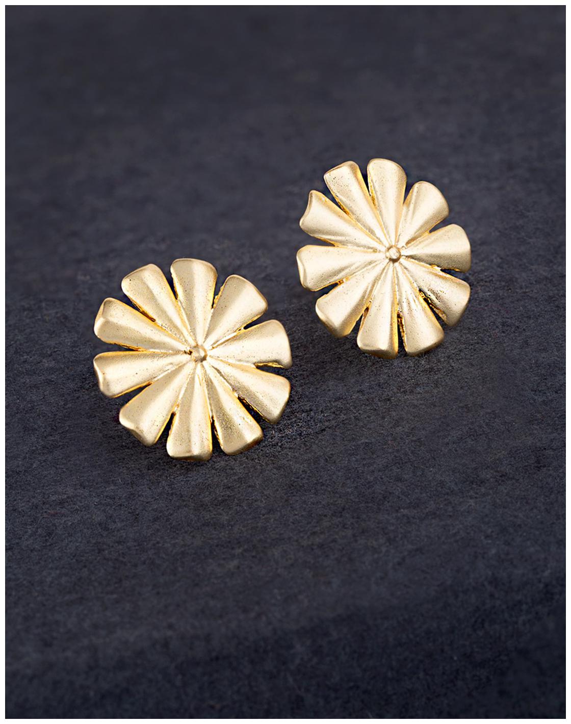 

Voylla Round Gold Plated Earrings from Futuristic Spikes Collection