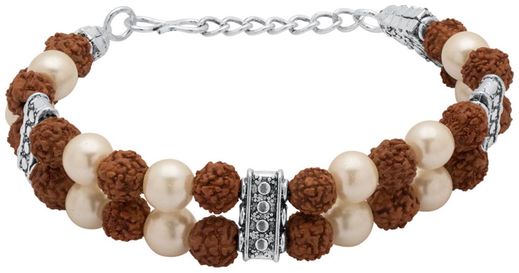 

Voylla Rudraksha Beads Oxidized Silver Plated Bracelet