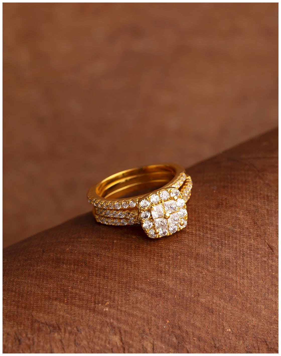 

Voylla Set of Three Brass Rings