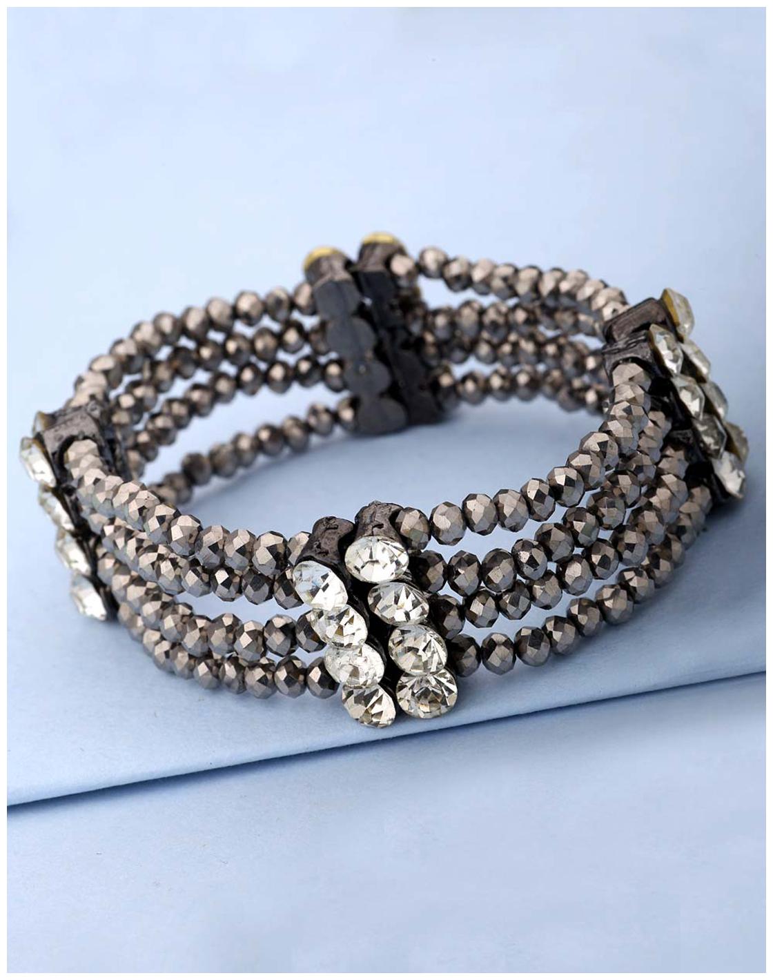 

Voylla Shiny Black Party Bracelet For Women