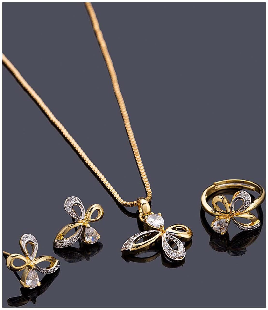 

Voylla Silver CZ Flower Power Box Set