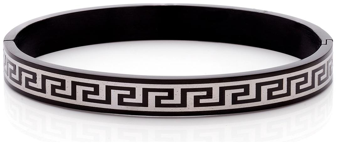 

Voylla Silver Plated Cuff with Black Enamel Details