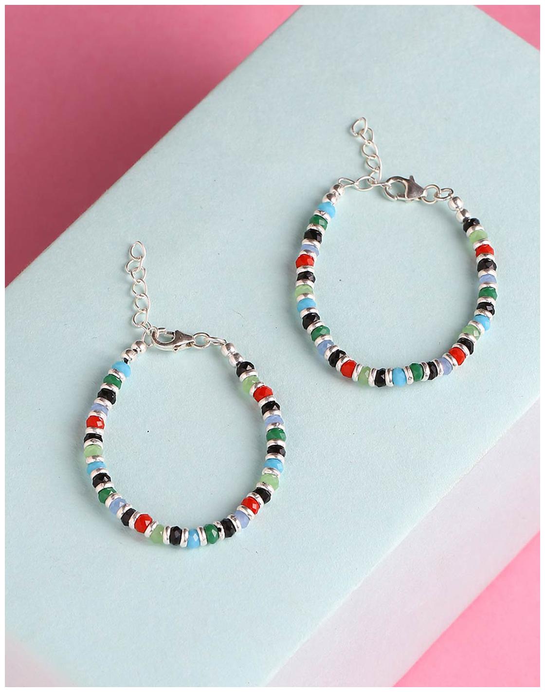 

Voylla Silver Beaded Kids Bracelets