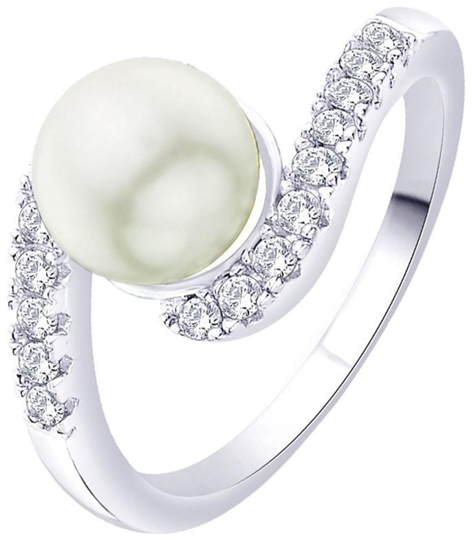 

Voylla Silver Curved Shank Pearl Ring