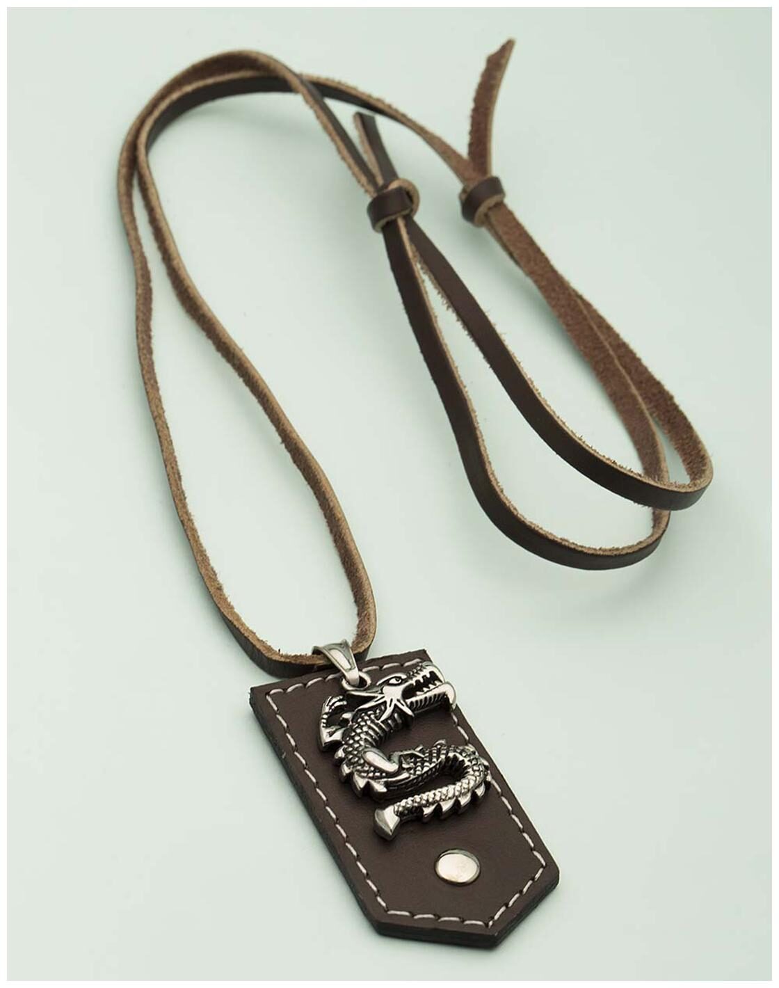 

Voylla Silver Oxidized Dragon Designer Pendant With Chain