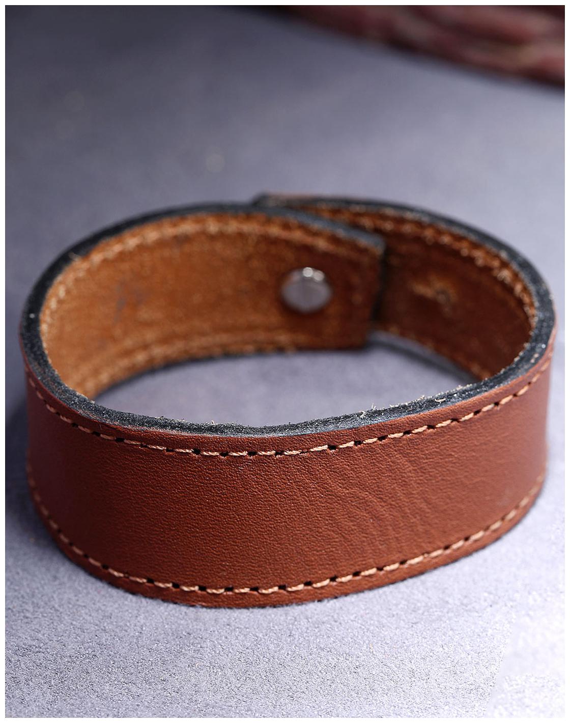 

Dare by Voylla Simple Brown Belt Bracelet For Men