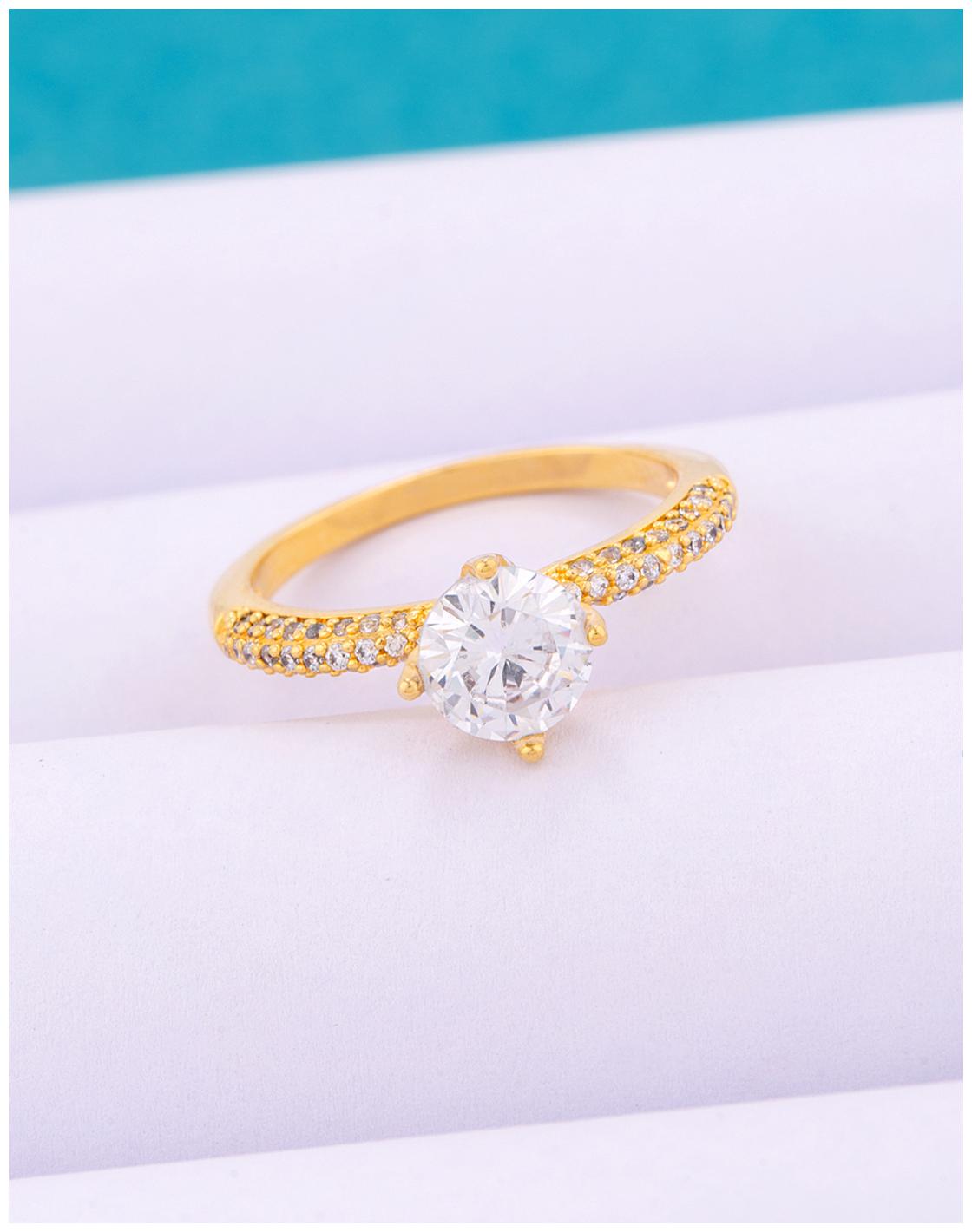 

Voylla Single CZ Gemstone Adorned Ring
