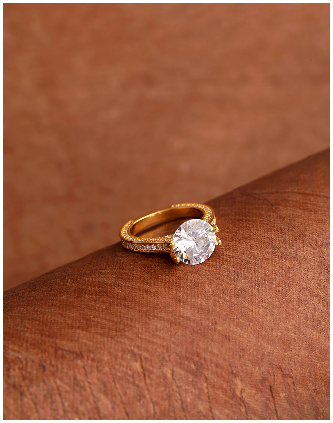 

Voylla Single Princess Cut Zircon Gem Adorned Ring