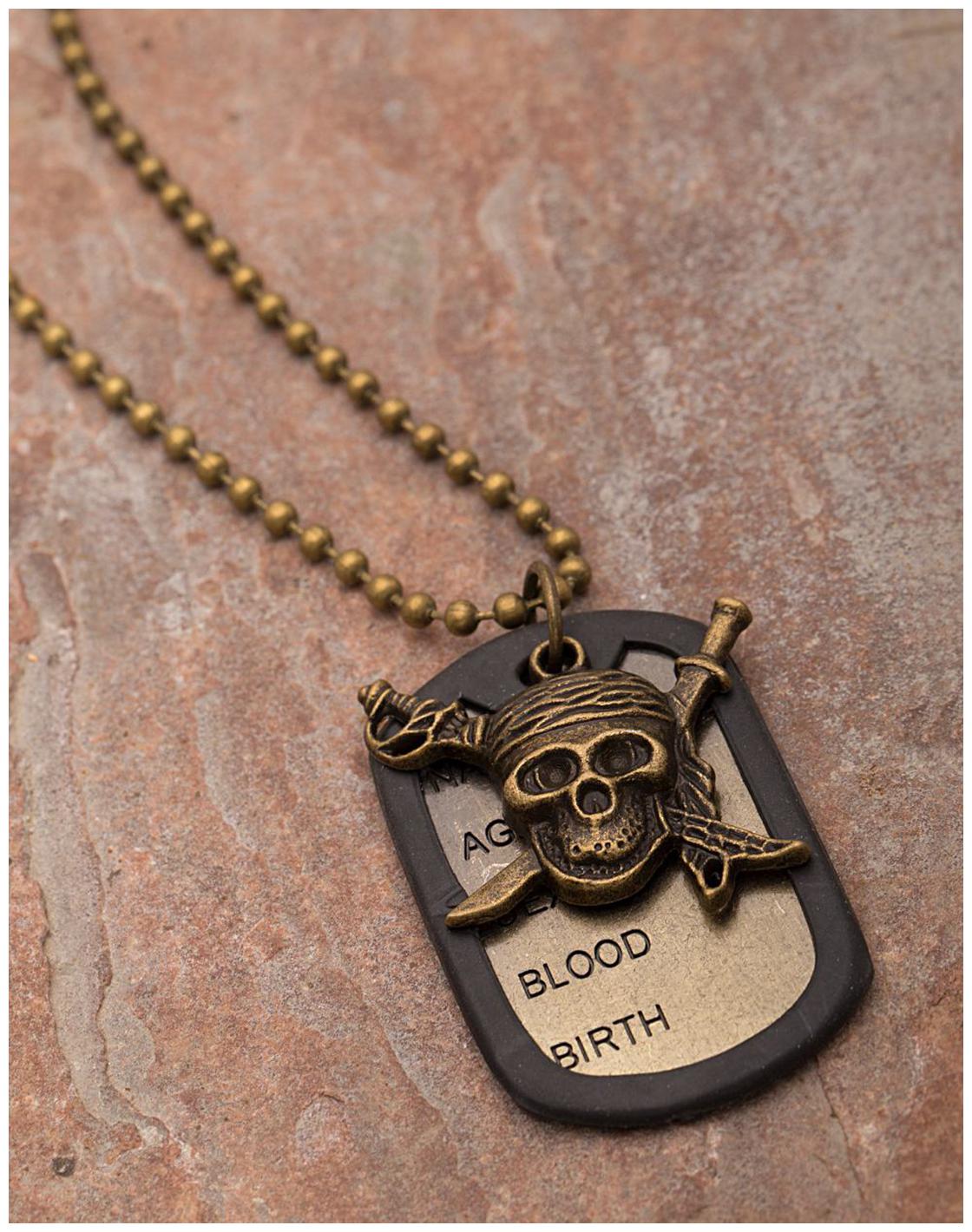 

Voylla Skull With Dog Tag Designer Pendant With Chain