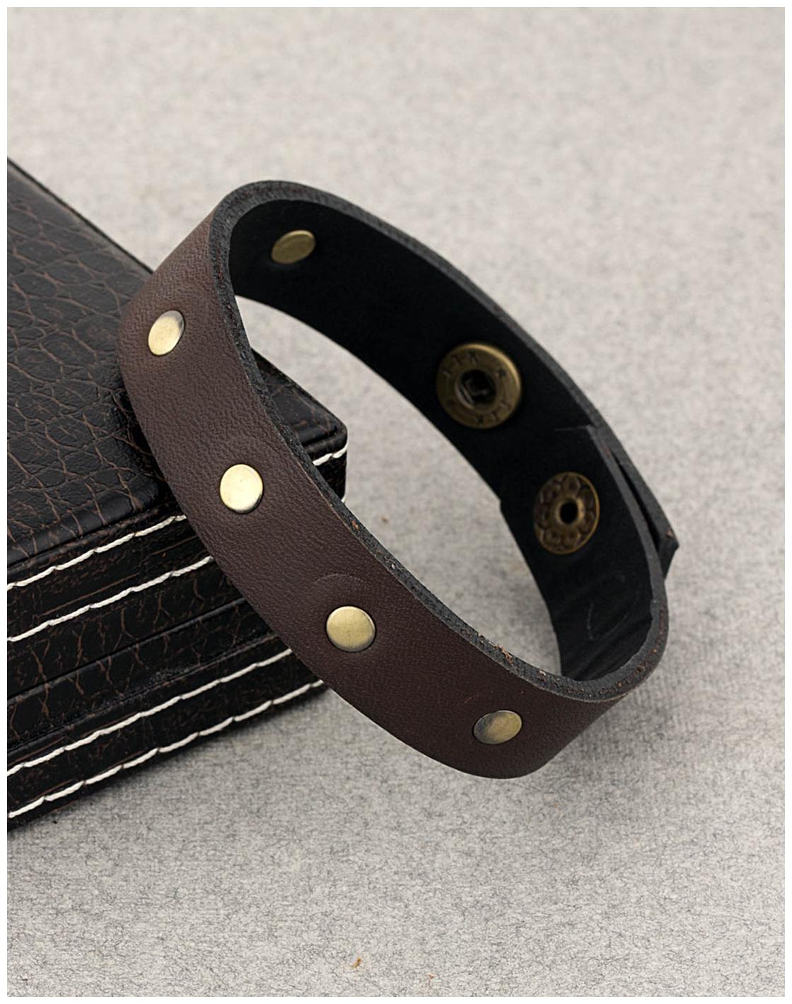 

Voylla Slim Brown Leather Trend Bracelet