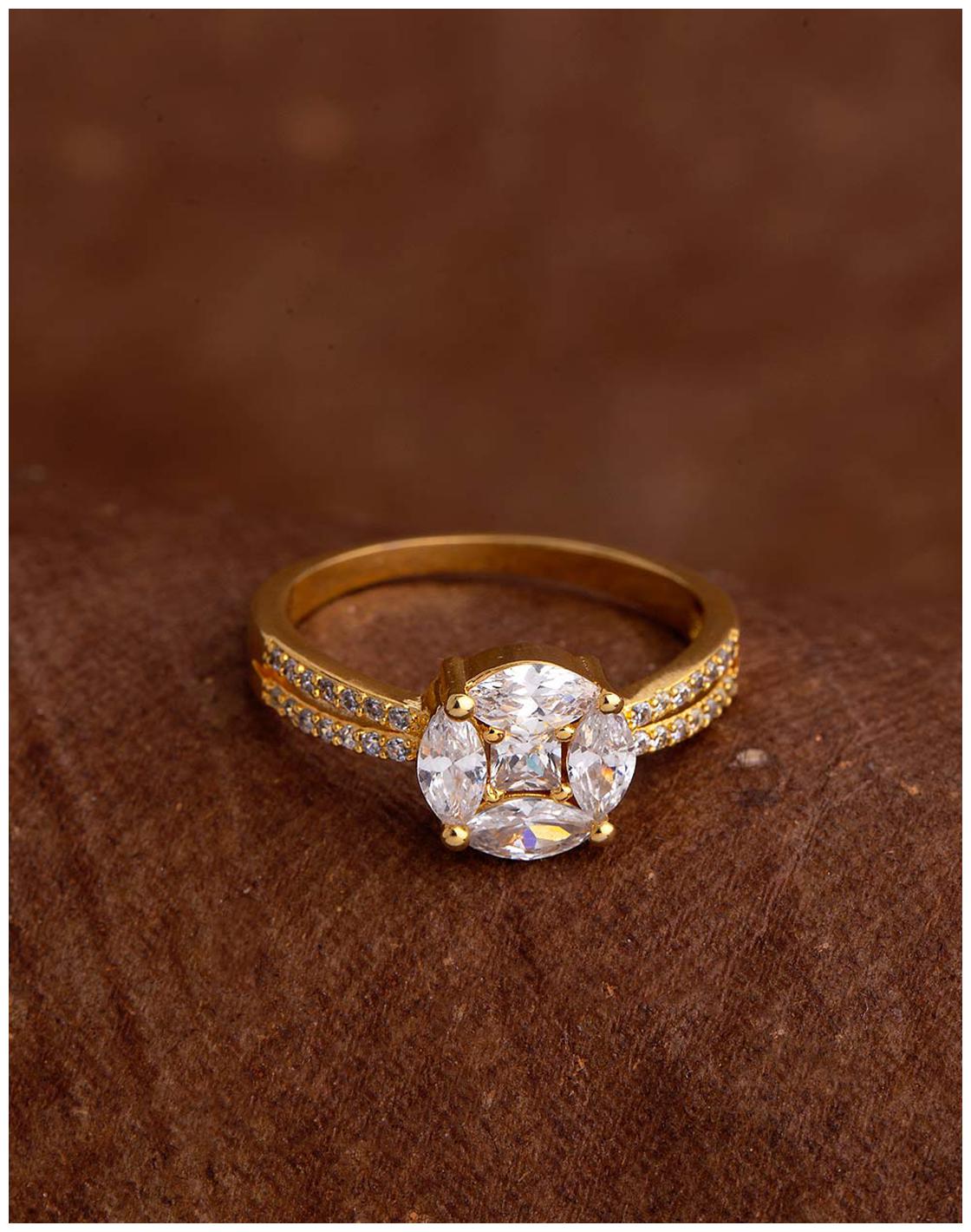 

Voylla Solitaire Style Gem Adorned Ring