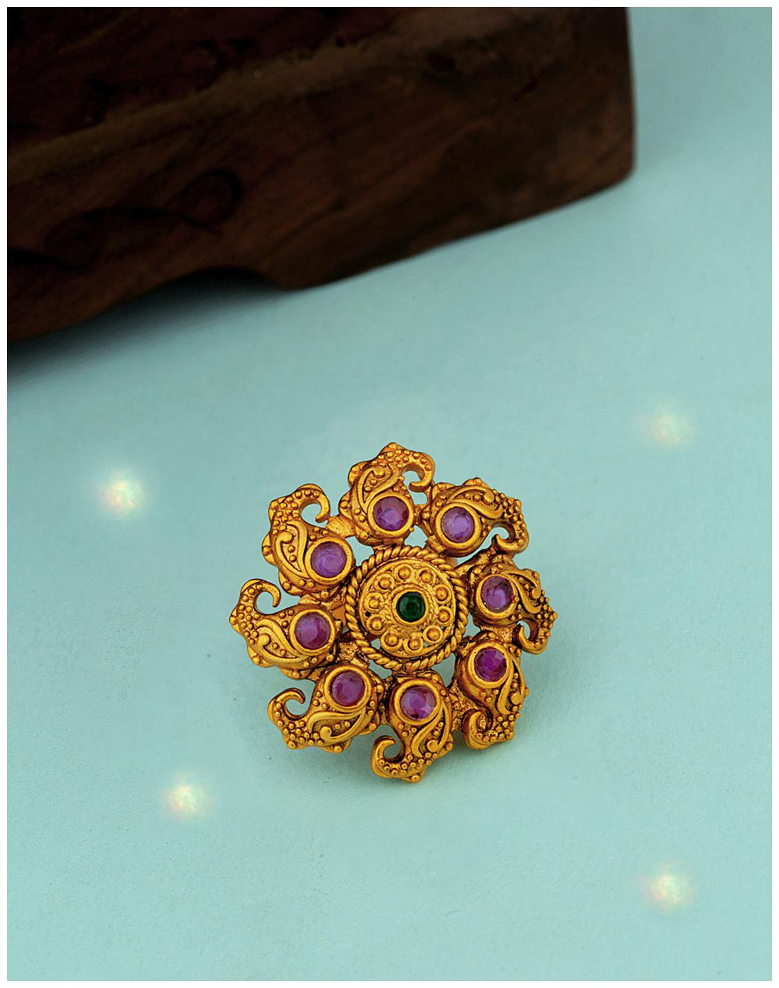 

Voylla Southern Bling Cutwork Statement Ring