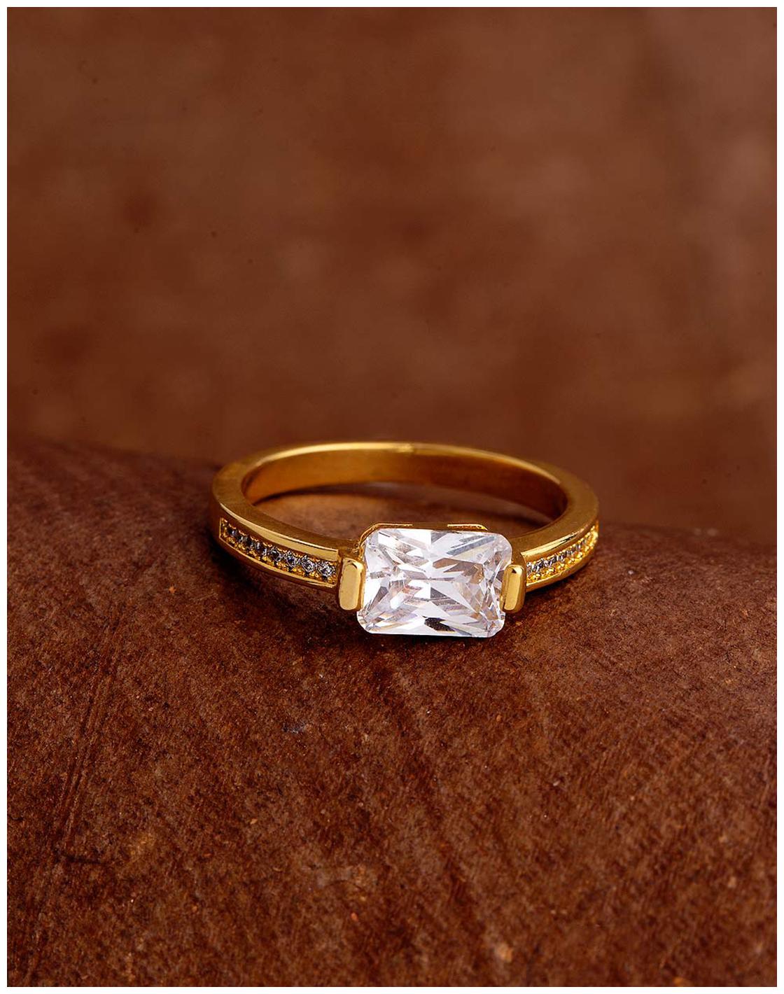 

Voylla Square Cut Gem Adorned Ring