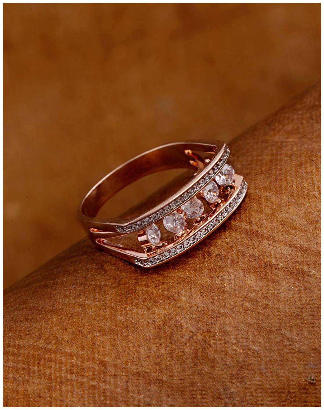 

Voylla Square Rose Gold Plated Ring