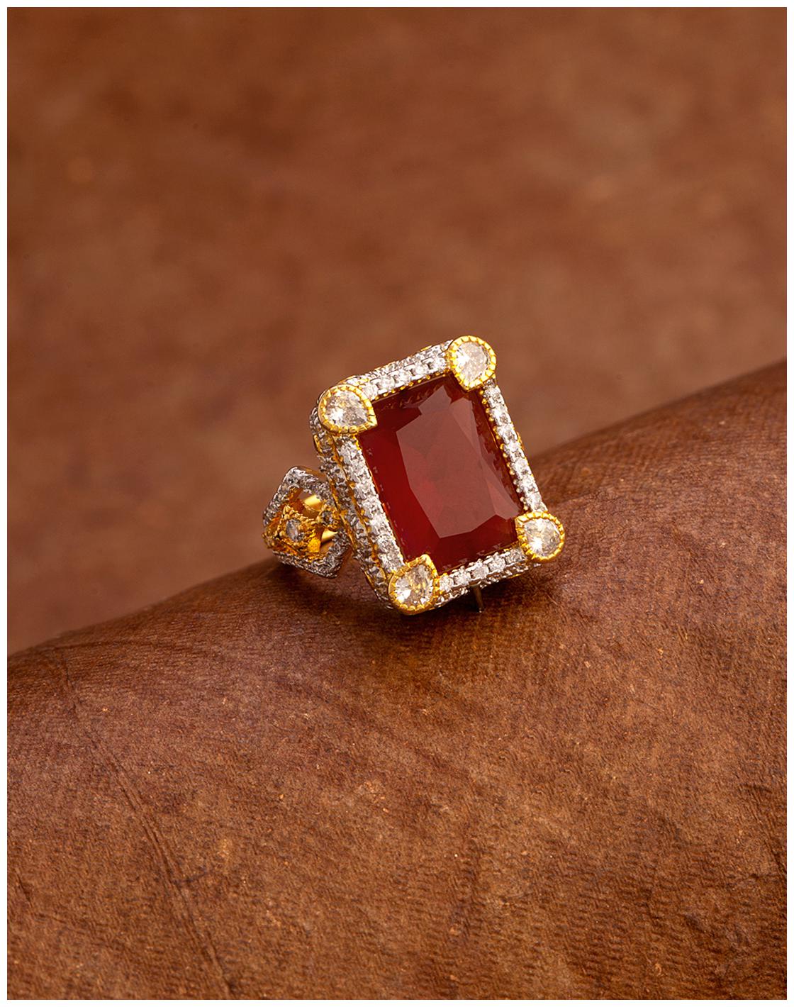 

Voylla Square Cut Zircon Ring