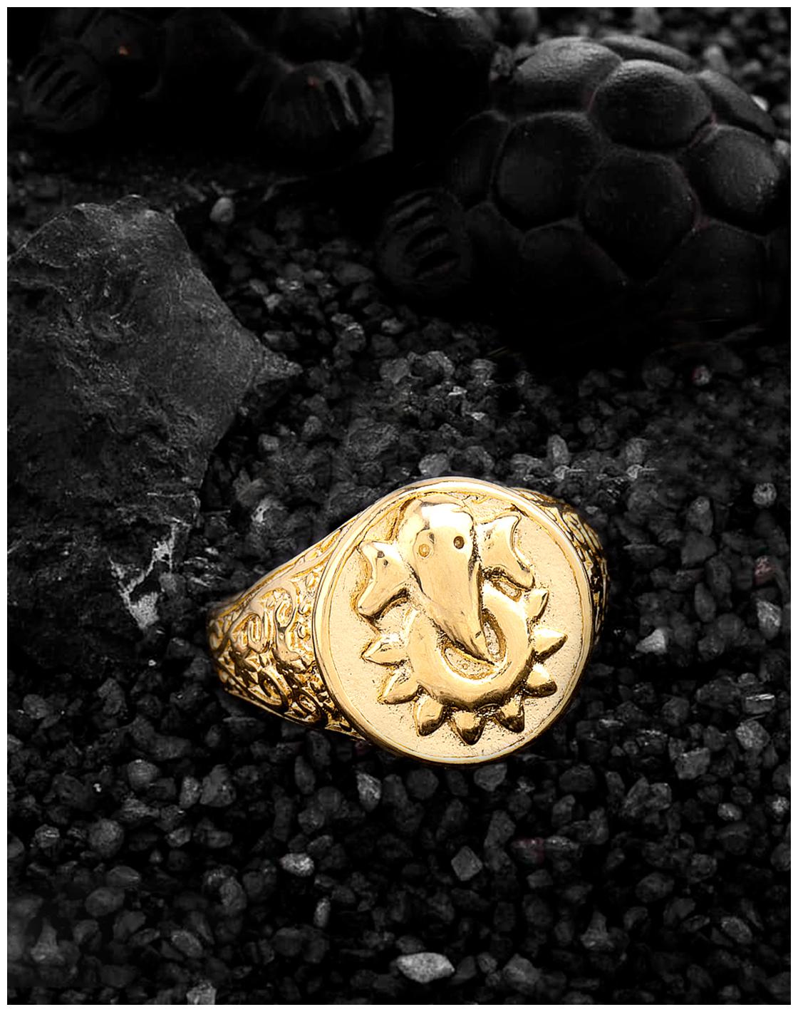 

Voylla Statement Rings Men s Gold Plated Ring