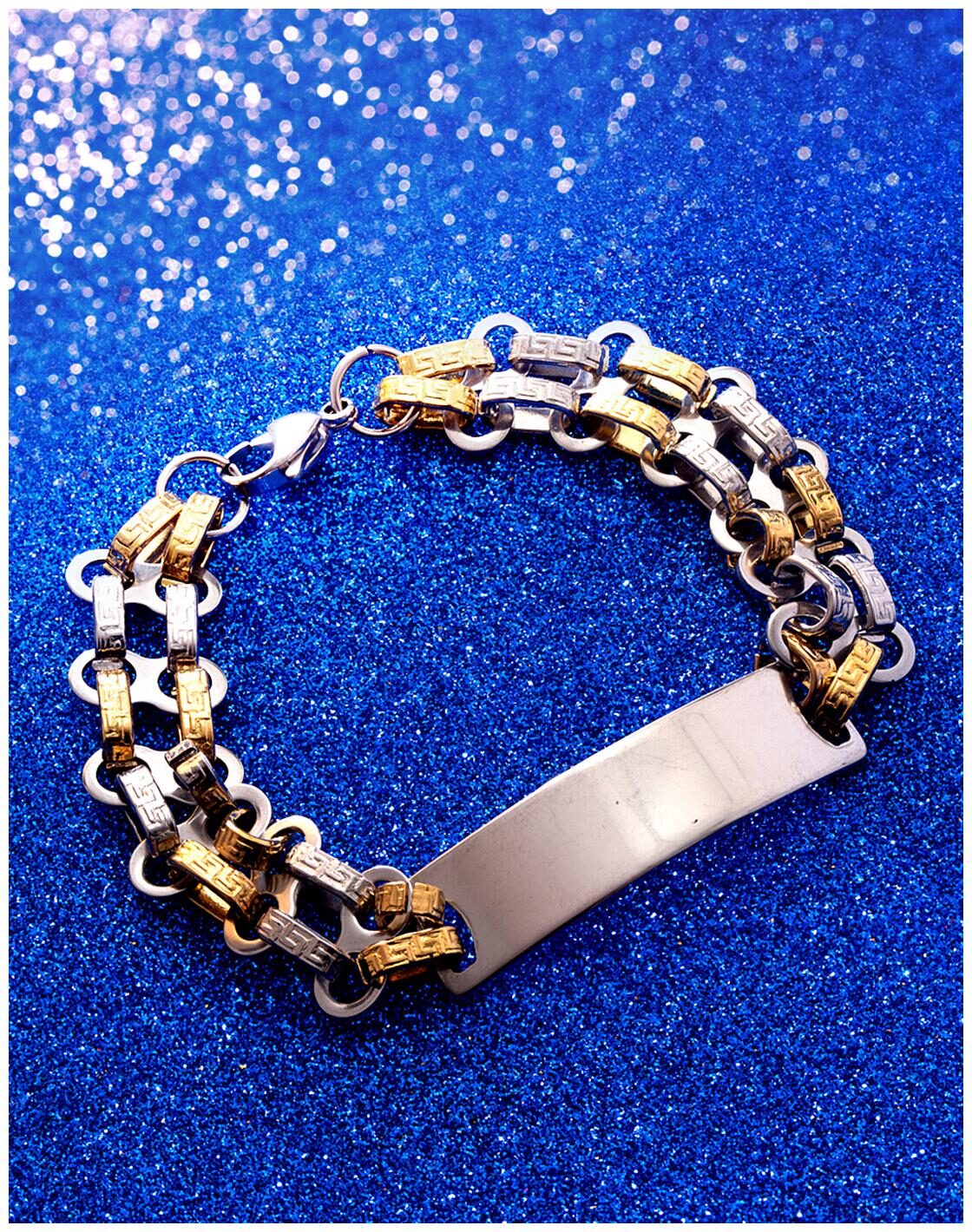 

Voylla Steel Links Link Pattern Steel Bracelet