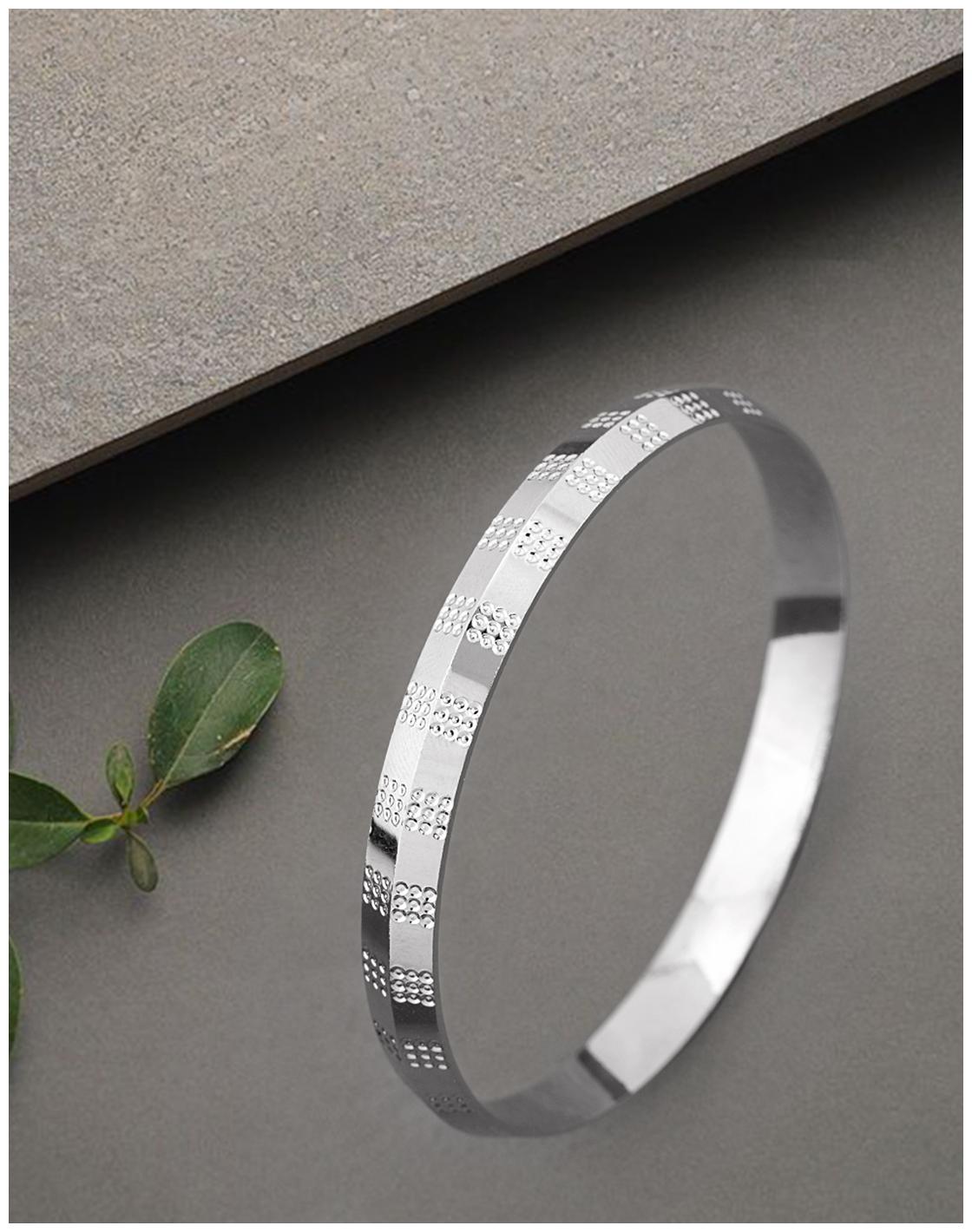 

Voylla Steel Kada Classic Silver Plated Kada