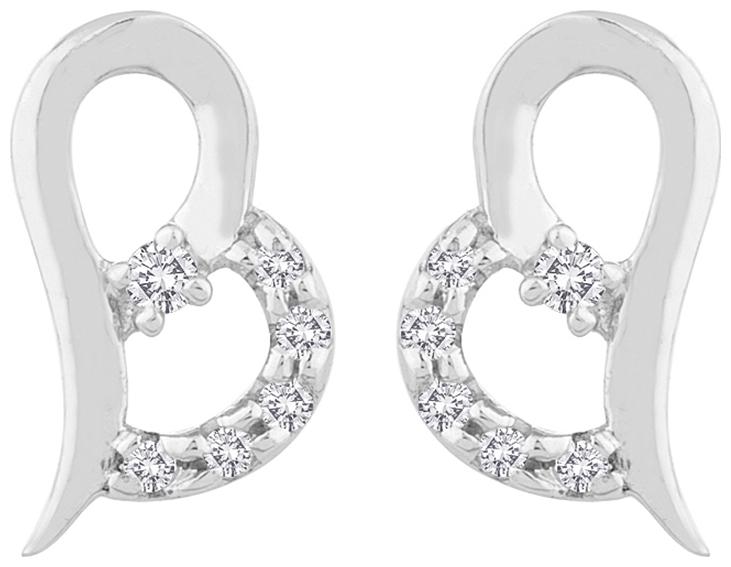 

Voylla Heart Motif Silver Earrings with Real Diamonds