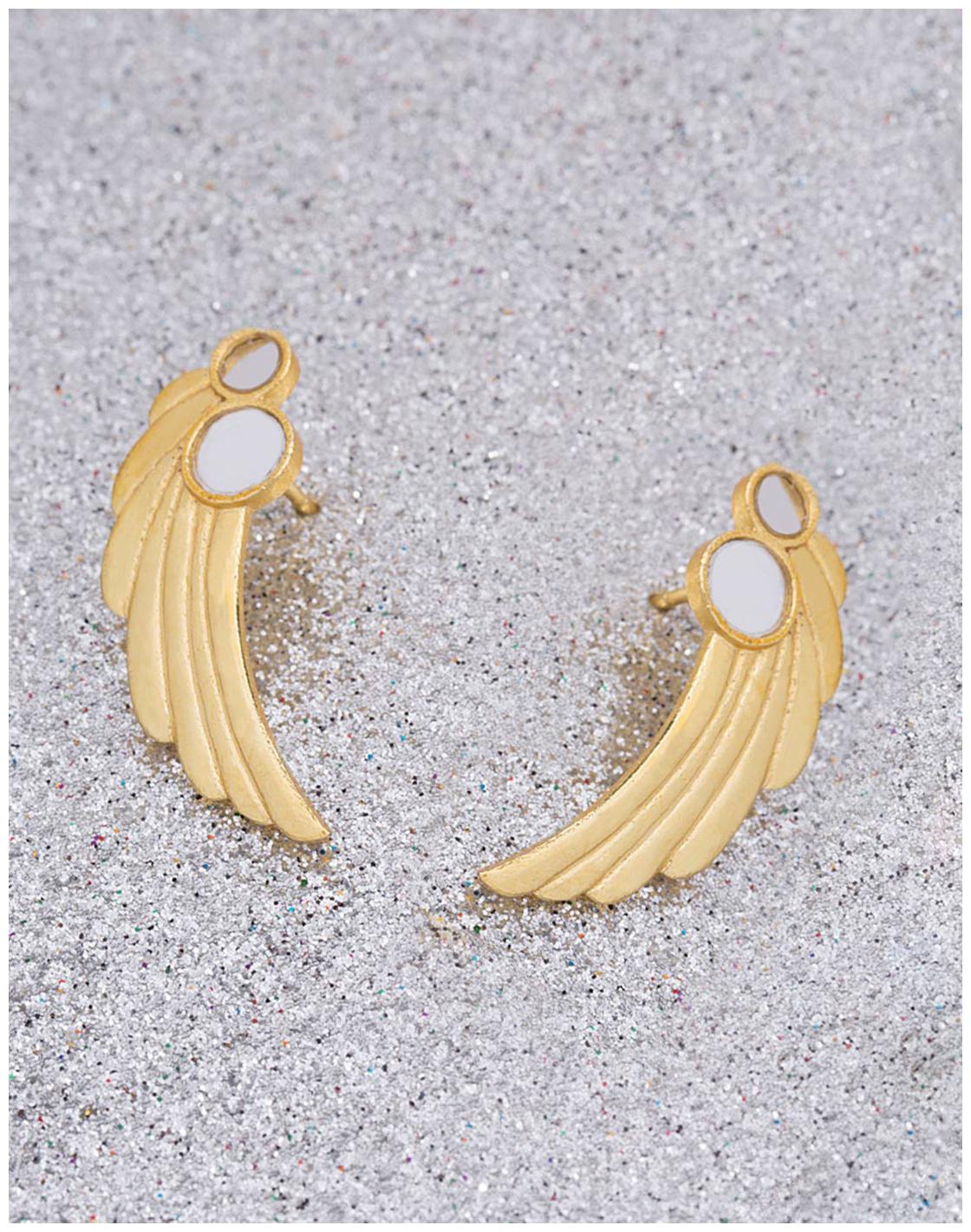 

Voylla Striking Gold-Plated Aaina Studs