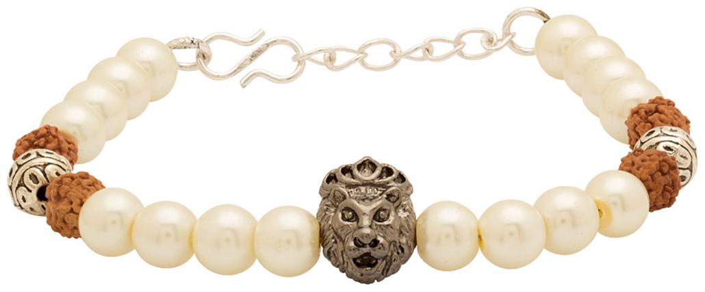 

Voylla Stunning Bracelet with White Beads Rudraksha