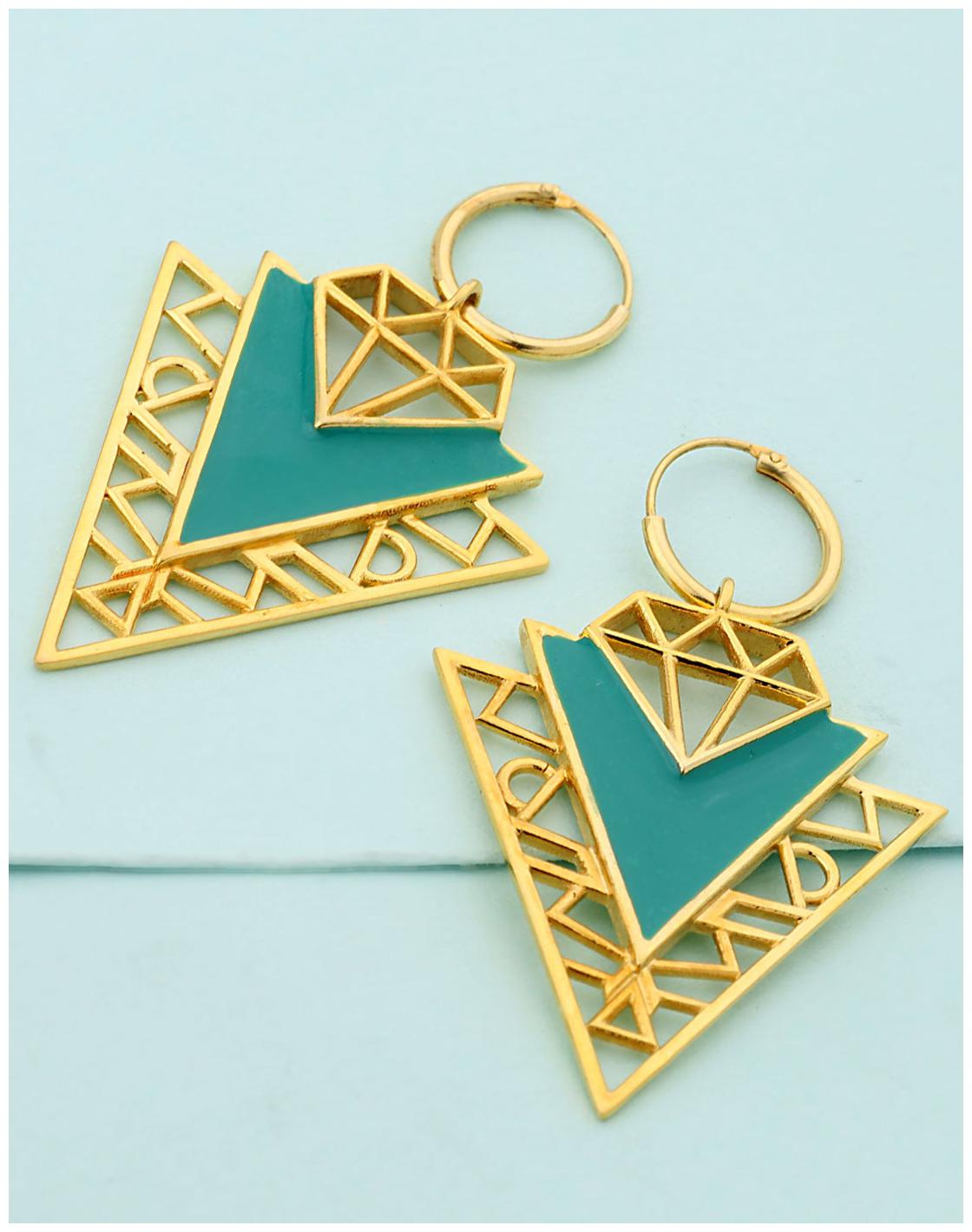 

Voylla Stylish Dangler Earrings With Voylla Logo Design