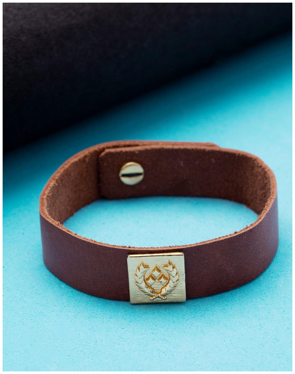 

Voylla Stylish Leather Look Golden Top Bracelet From Squad Collection