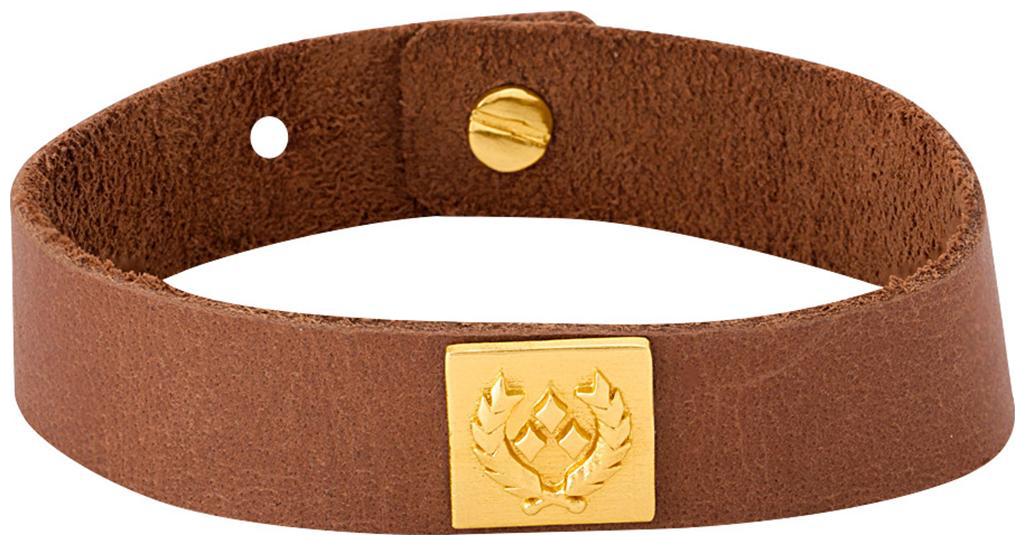 

Voylla Stylish Leather Look Golden Top Bracelet From Squad Collection For Men