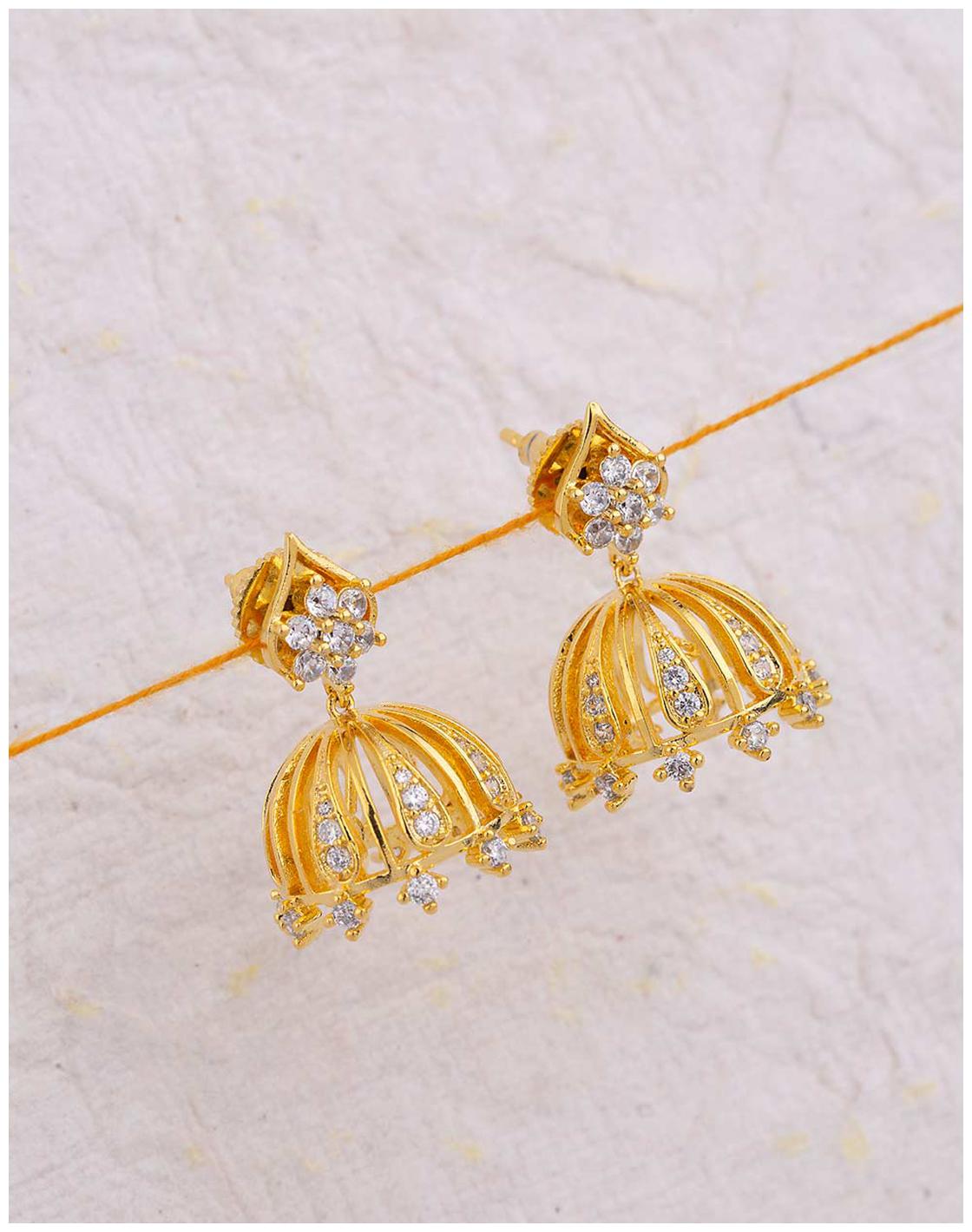 

Voylla Swarnam Embellished Jhumka Earrings