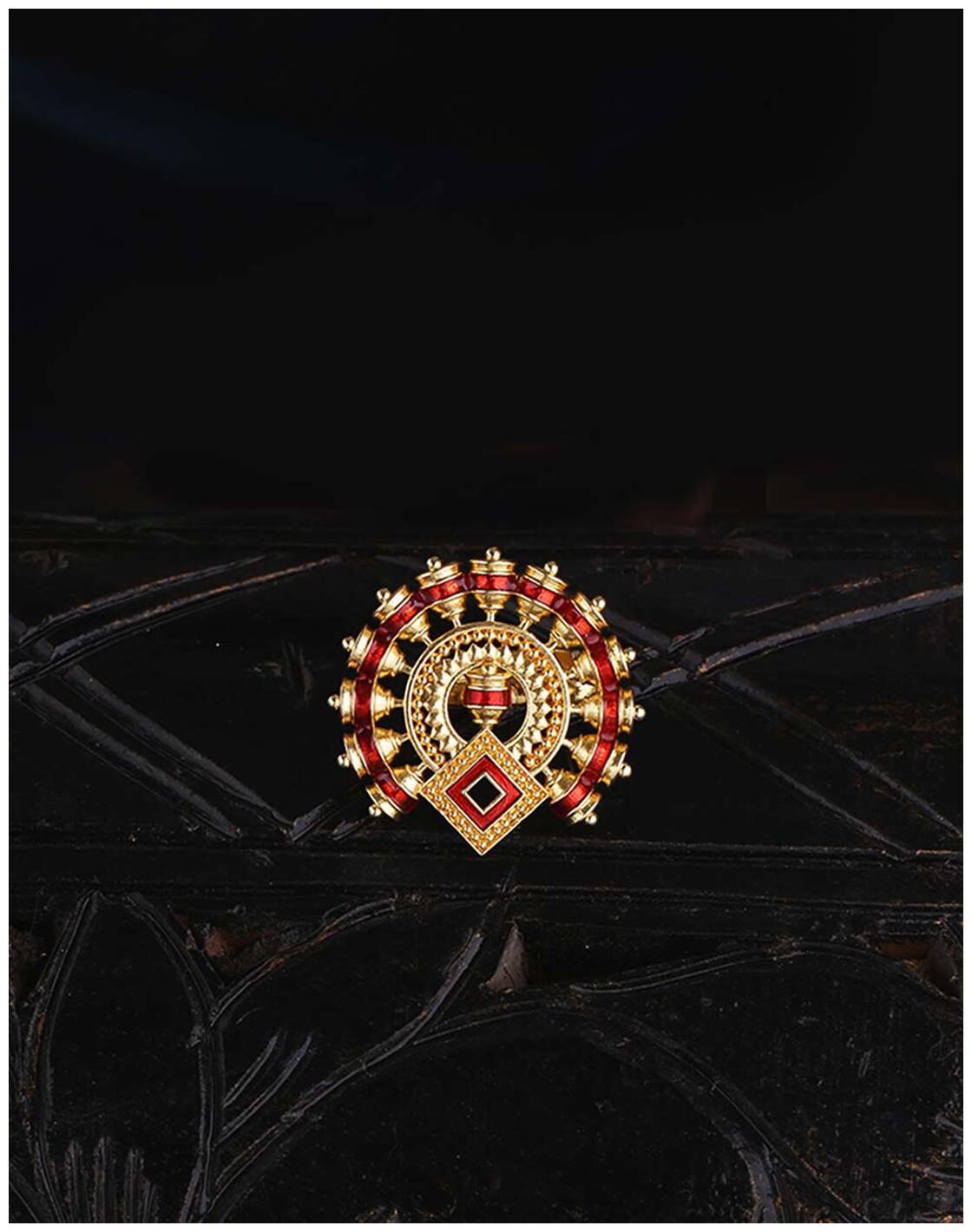 

Voylla Temple Bell Lightly Embellished Ring