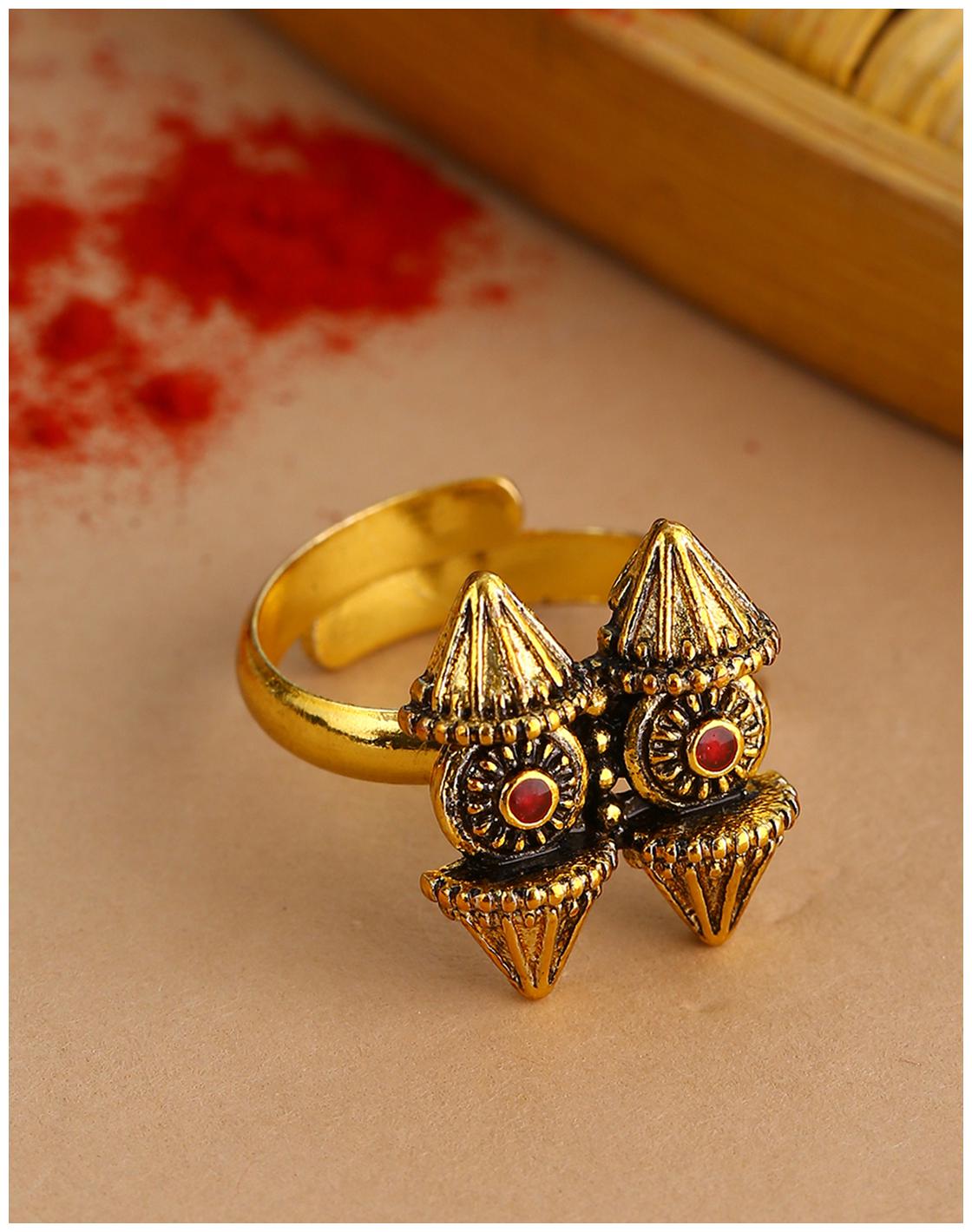 

Voylla Temple of Love Tribal Motifs Statement Ring