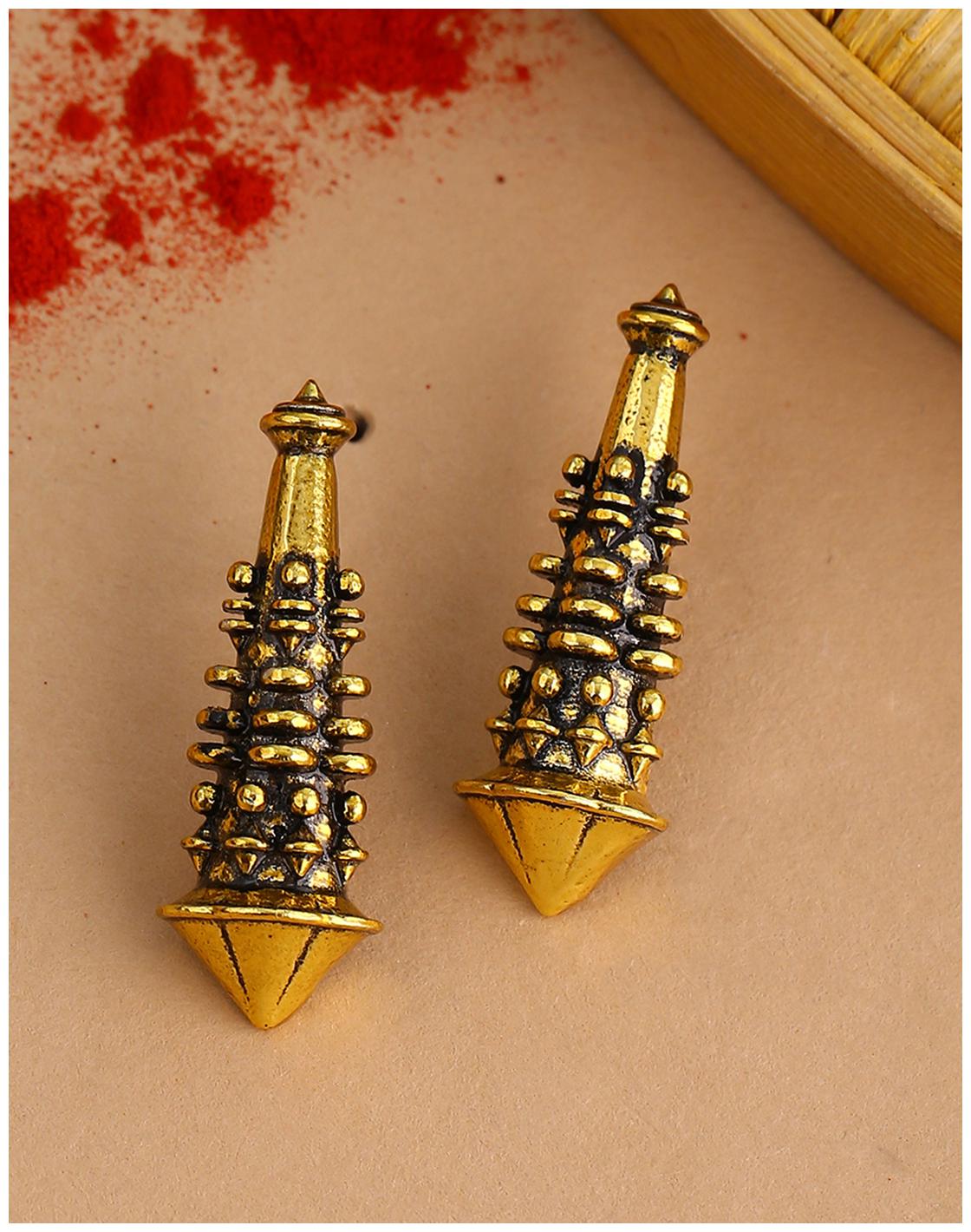 

Voylla Temple of Love Temple Stairs Stud Style Earrings