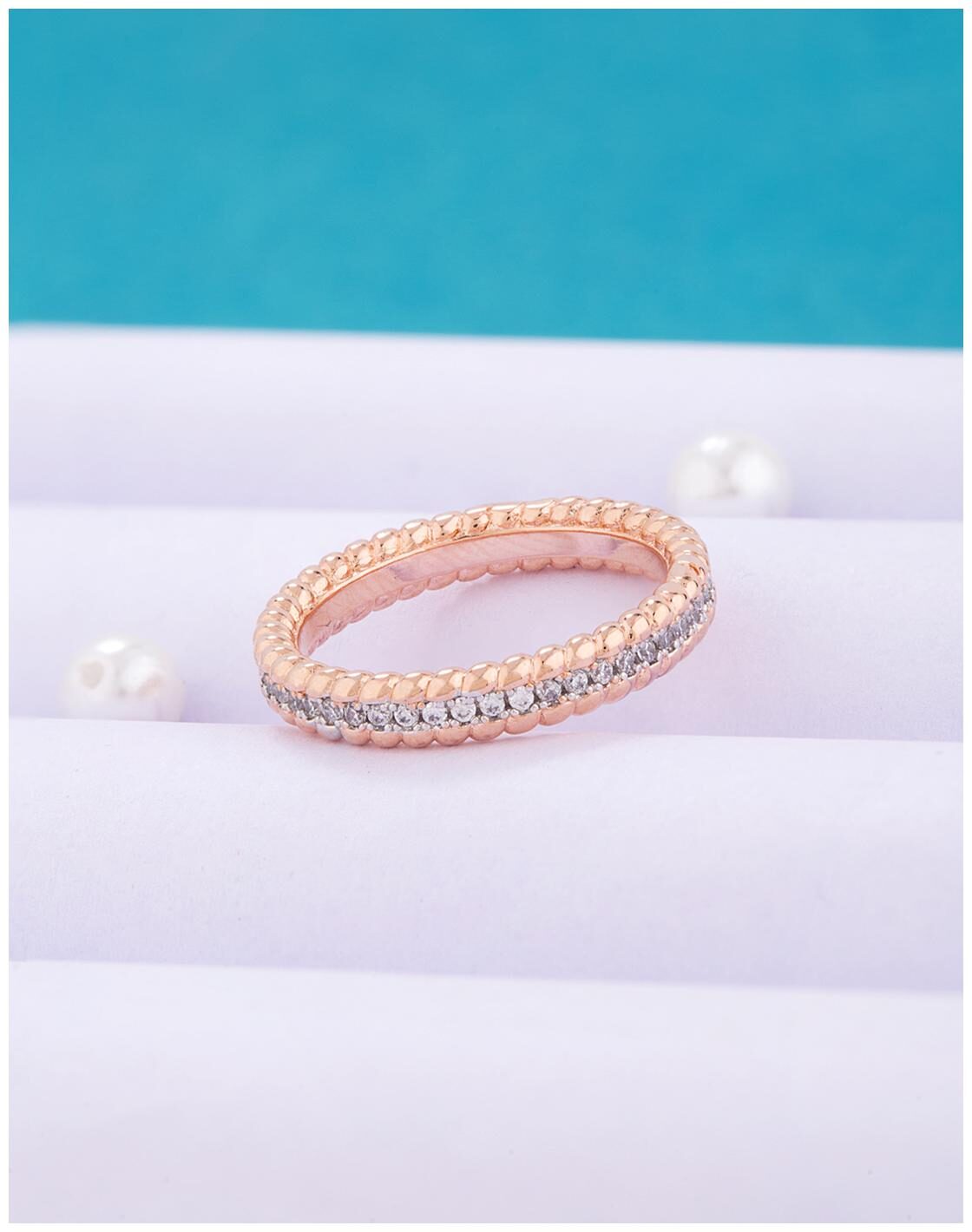 

Voylla Textured Surface Brass Band Ring