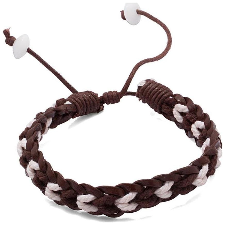 

Voylla Thread Bracelet With Dual Tone PU Leather
