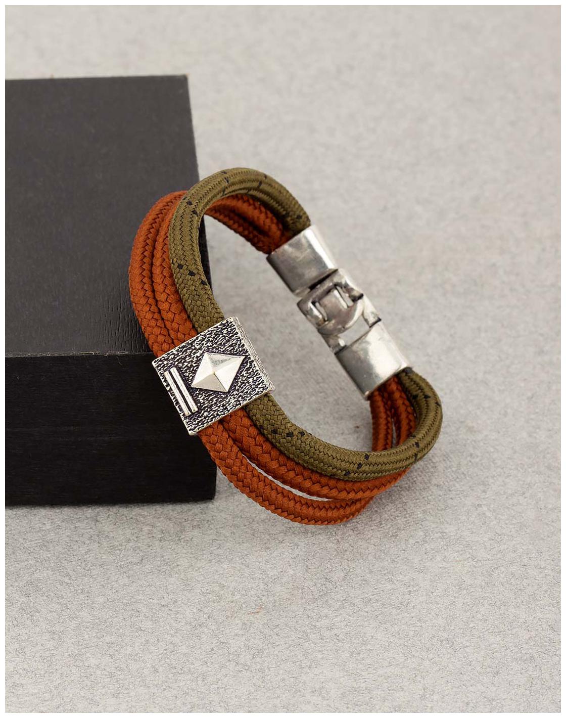 

Voylla Three Strand Oxidized Silver Plated Bracelet from Squad Collection