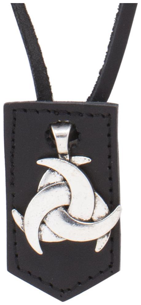 

Voylla Tricrescent Moon Designer Pendant With Leather Chain For Men