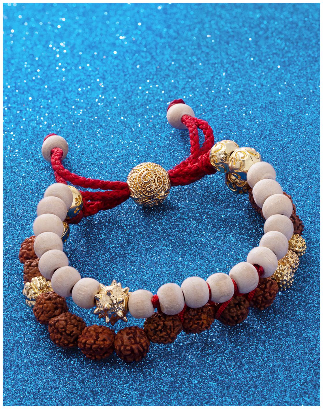

Voylla Two Layer Mahadev Golden Beaded Bracelet