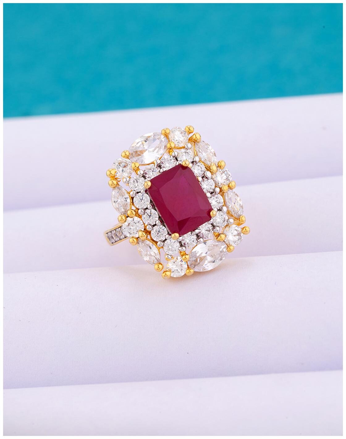 

Voylla Victorian Inspired CZ Gems Adorned Ring
