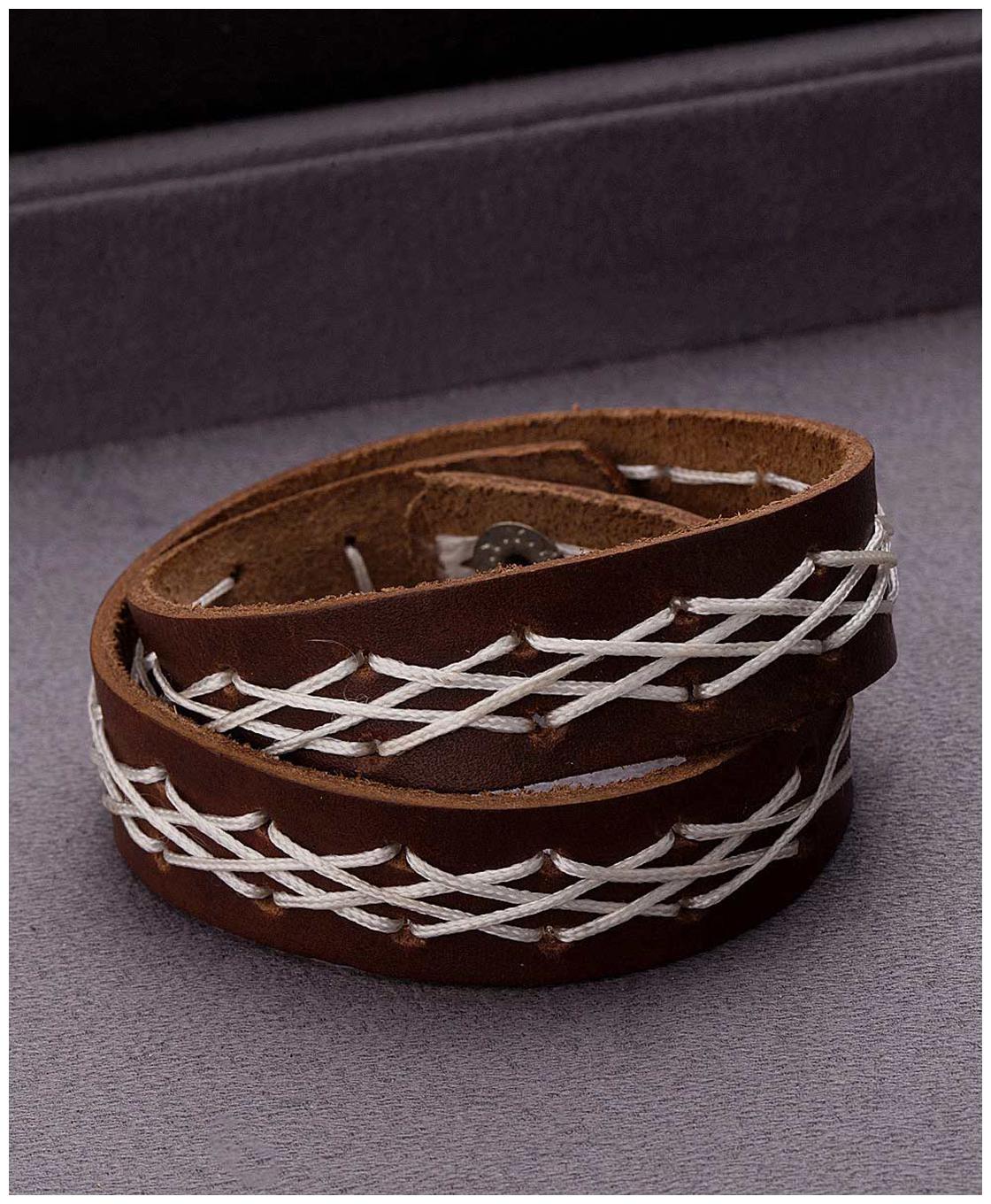 

Dare by Voylla White Thread Braided Brown Cool Stacked Bracelet