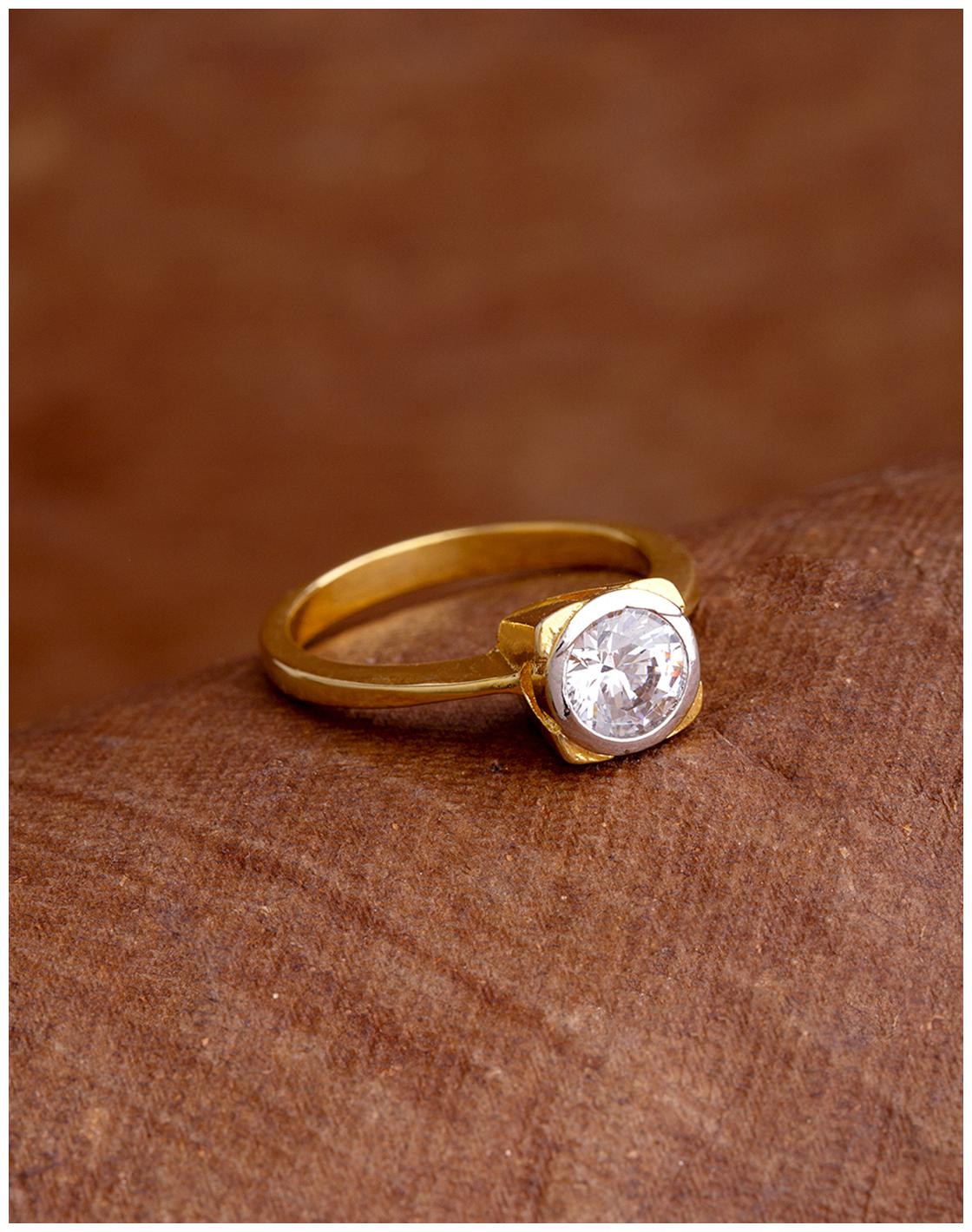 

Voylla Women s CZ Gemstone Adorned Ring