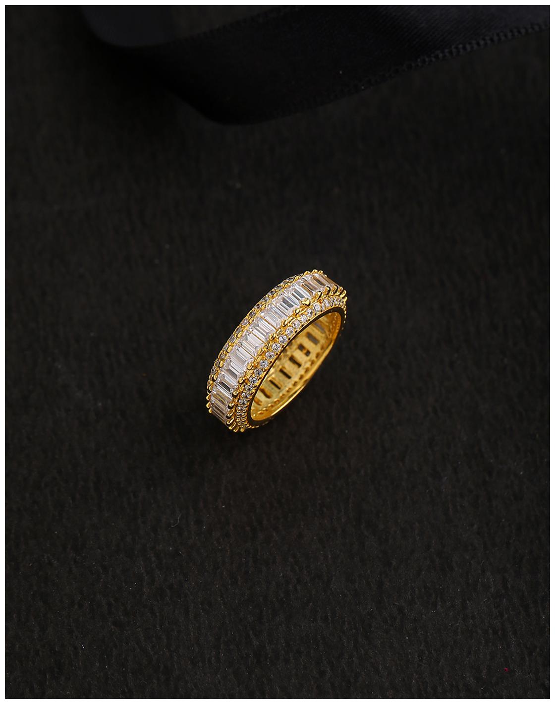 

Voylla Yellow Gold Plated CZ Gems Adorned Ring