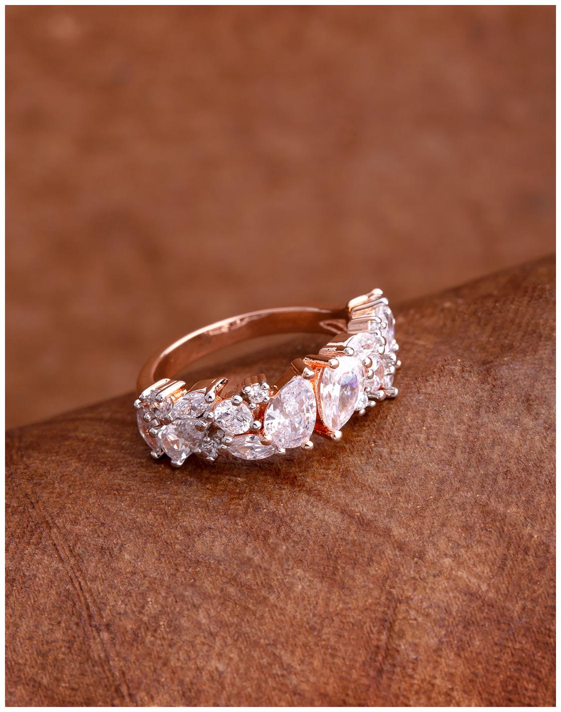 

Voylla Zircon Gems Embellished Band Ring