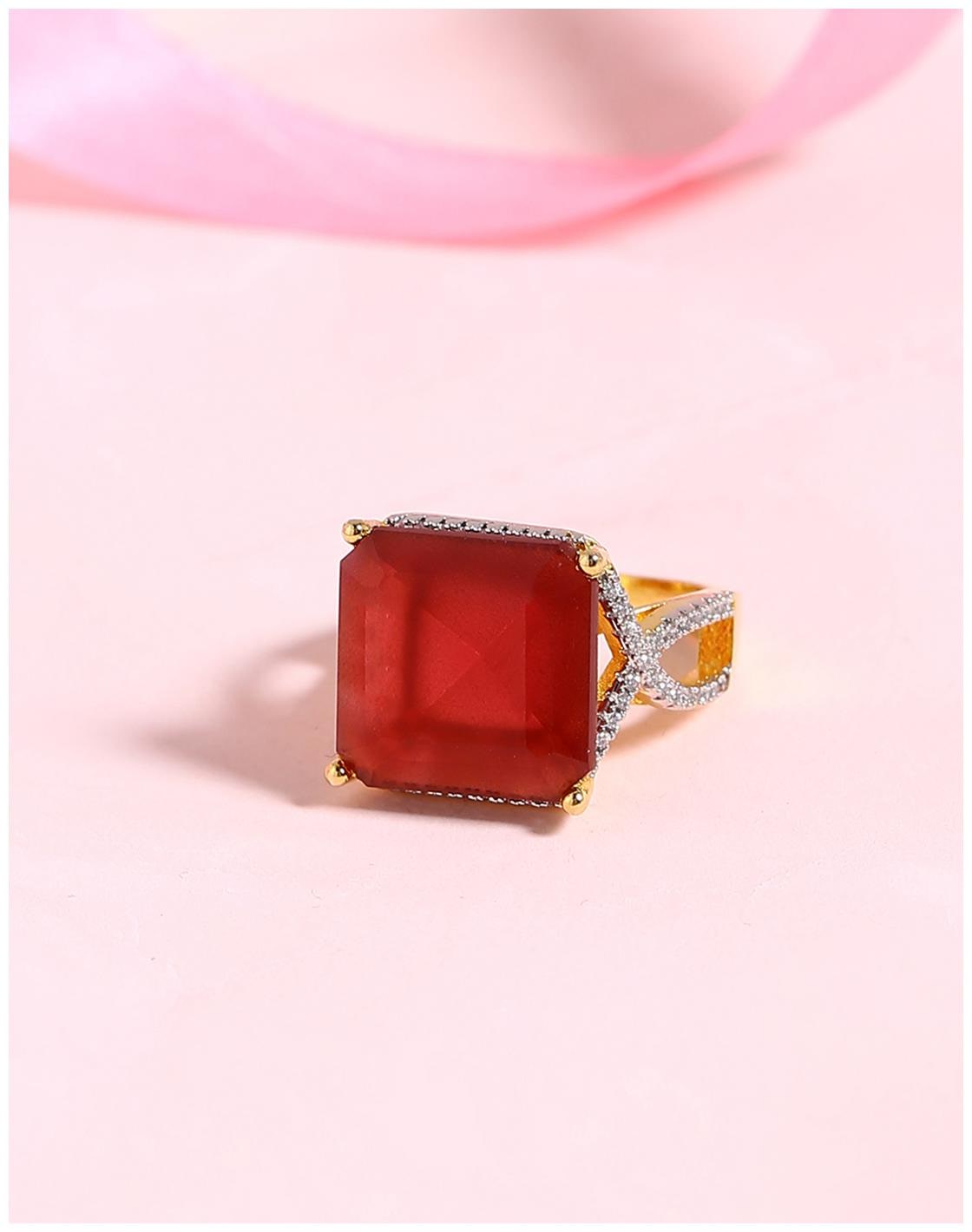 

Voylla Zircon Gemstone Adorned Band Ring