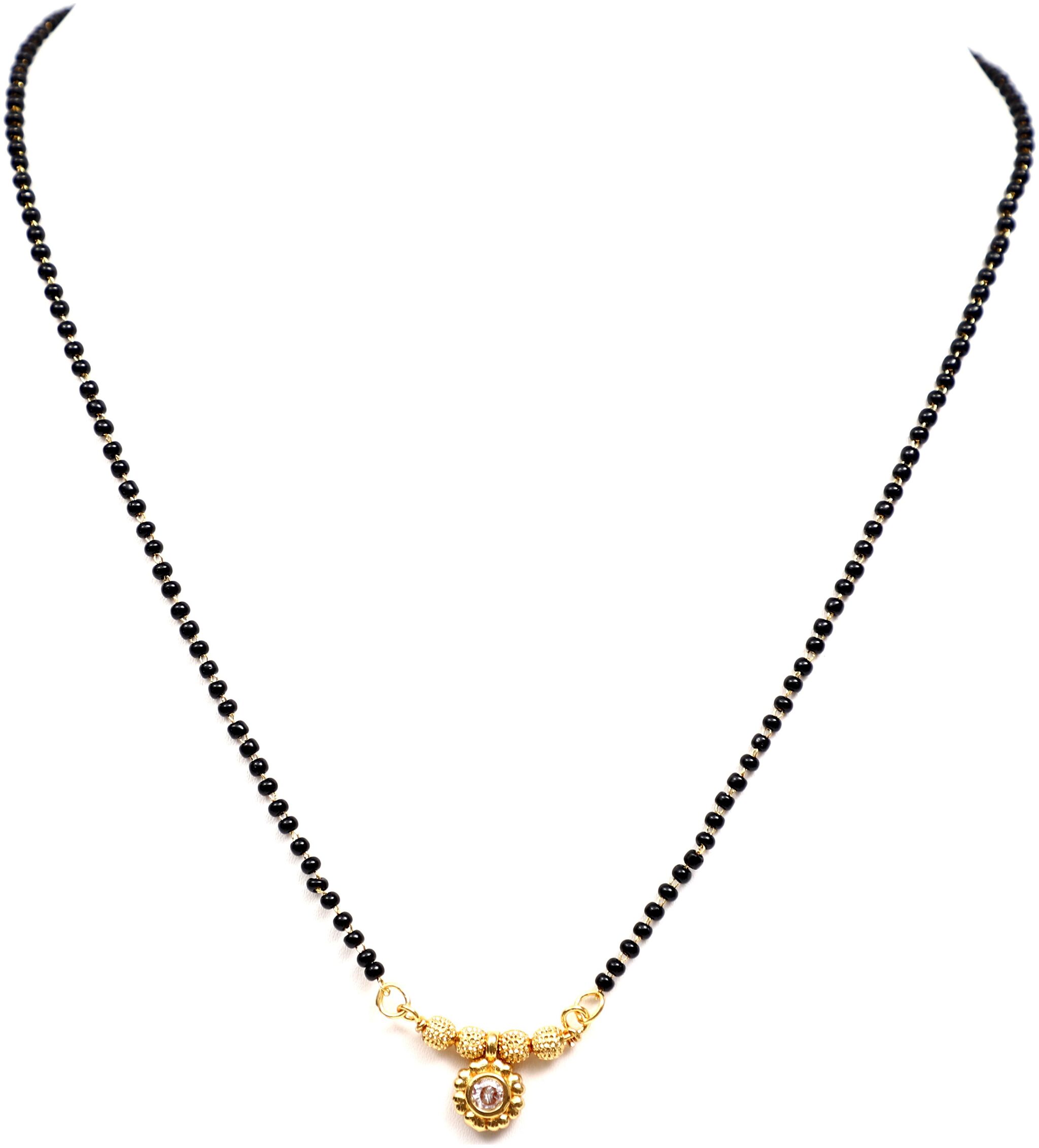 

VSASA DAZZLING LUXURIA EXCLUSIVE AAA AMERICAN DIAMOND STUDDED MANGAL SUTRA WITH GOLDEN GLOBES for young Ladies
