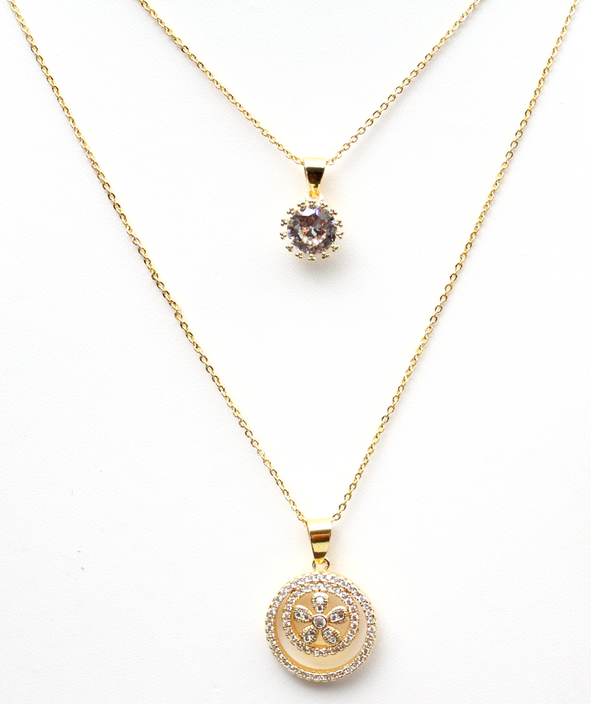 

Vsasas Double Layered Golden Pendent For Girls Ladies Women
