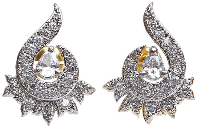 White Designer American Diamond Tops