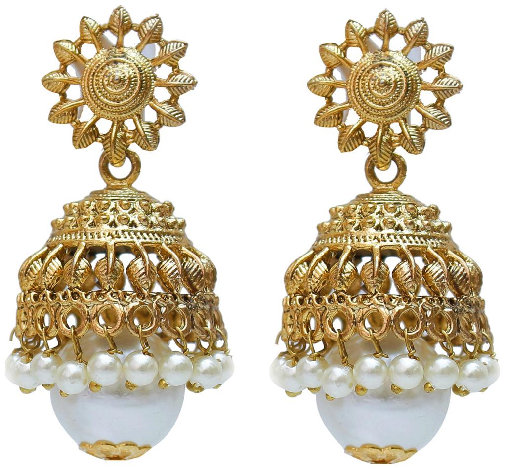

White Designer Partywear Jhumki
