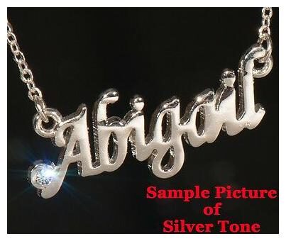 WHITNEY Name Necklace with Rhinestone Gold or Silver Tone